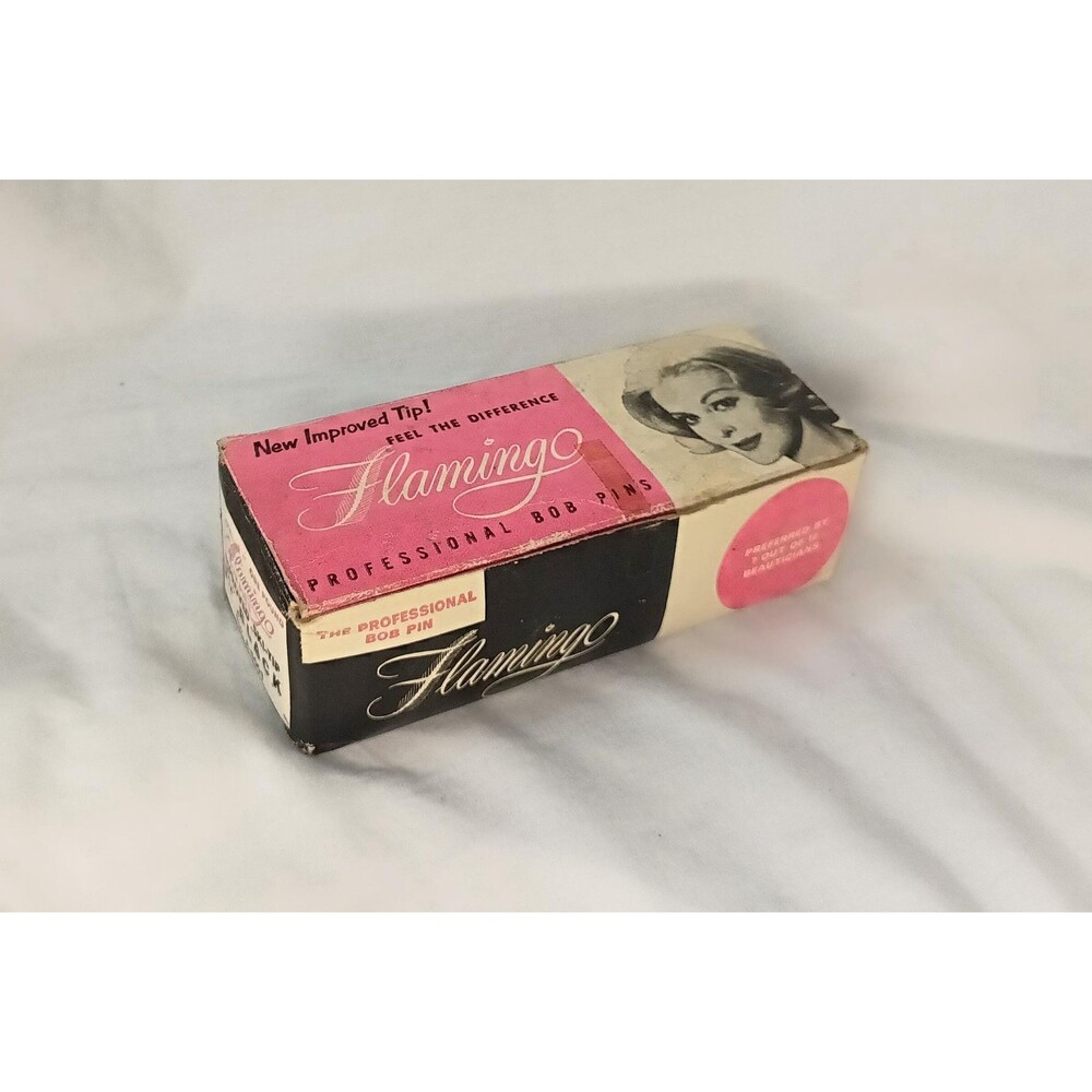 Vintage Black Bobby Pins Flamingo Professional Bob Pins 1 lb Box
